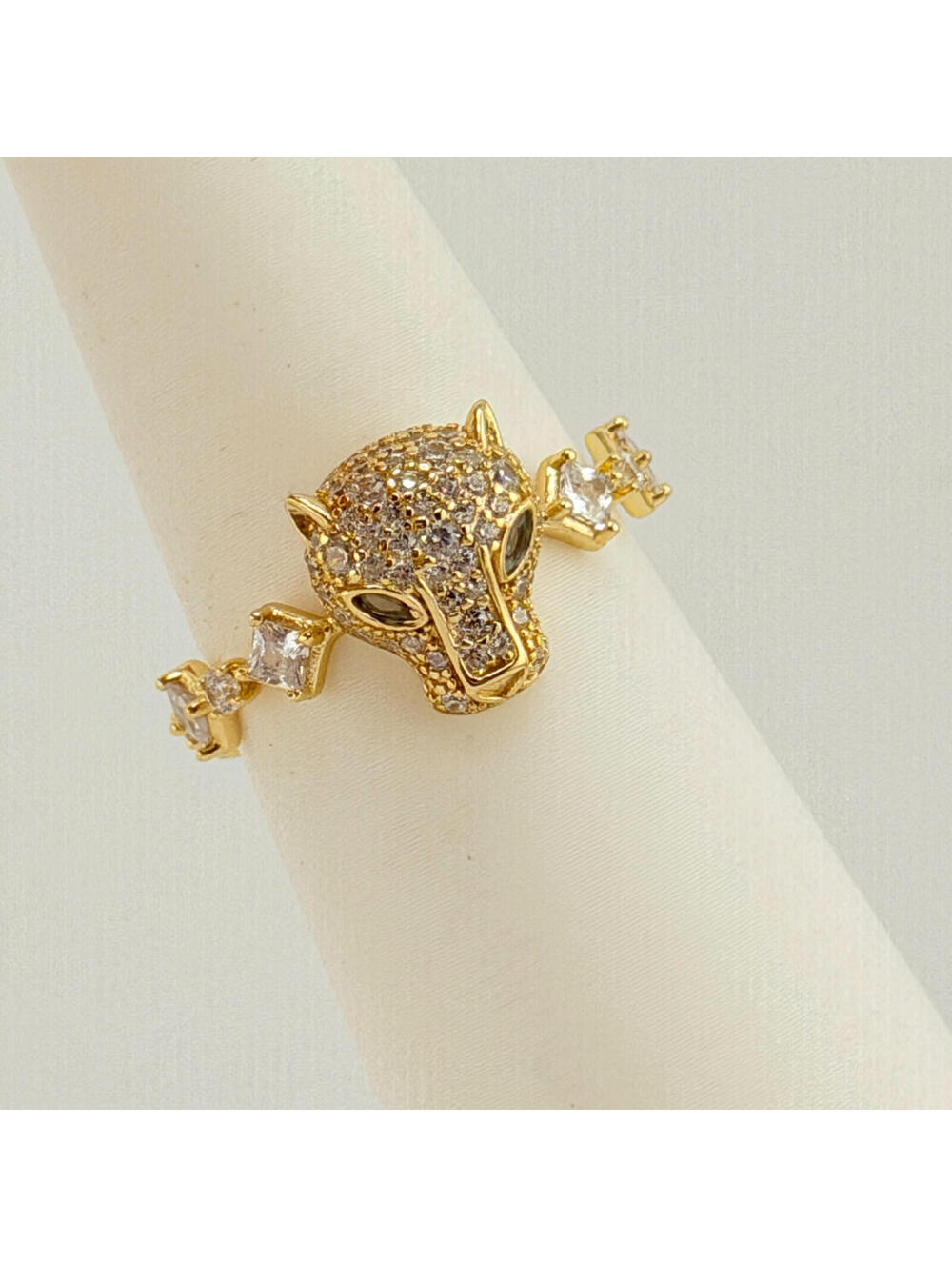 Bomb Party Vermeil Sz 9 "Feral Instinct" Paraiba & Cz on .925 Silver w/Gold JAG